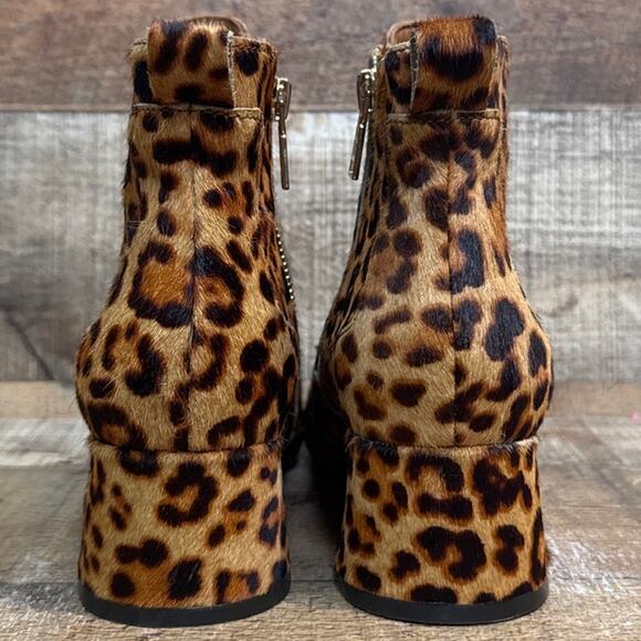 NEW Jack Rogers Berkley Booties Leopard Calf Hair Ankle Boots Size 7 - Picture 7 of 11